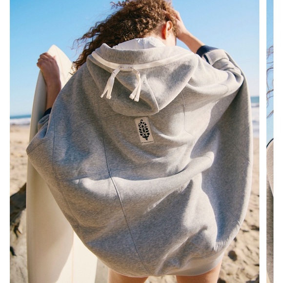 FP Movement by Free People Tops - Free People Movement Salt Air Cocoon Hoodie Heather Grey Combo M/L NWT